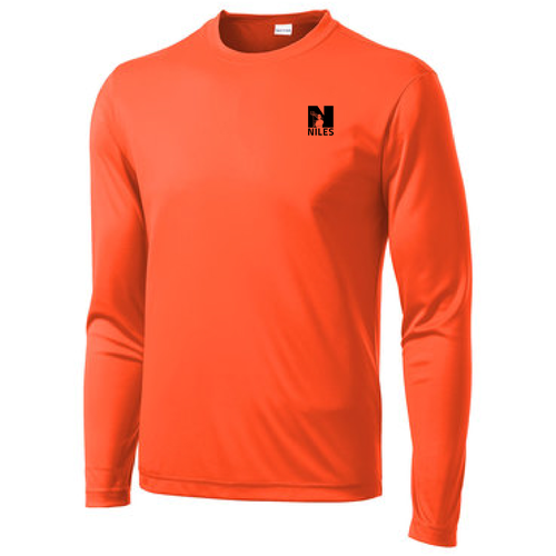 Sport Tek Long Sleeve Competitor Wicking Tee -- Neon Orange, NPS, 8 Points