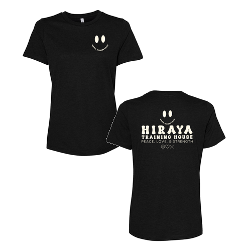 Happy Face Women's Relaxed Jersey Short Sleeve Tee -- Black