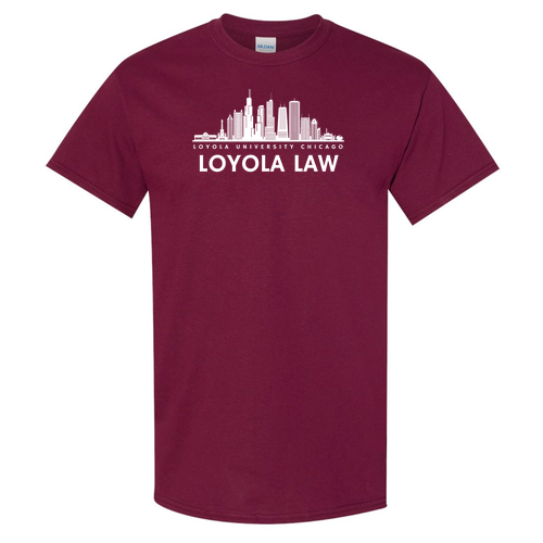 Chicago Skyline Basic T-Shirt -- Maroon