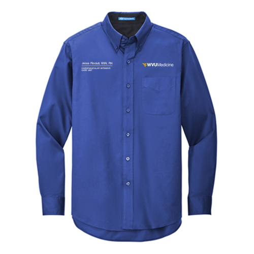 Port Authority Men's Easy Care Long Sleeve Shirt -- Royal / Classic Navy