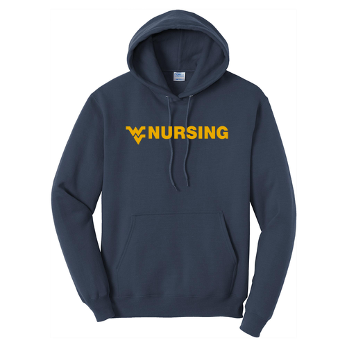 Topographic Map Port and Company Core Fleece Pullover Hooded Sweatshirt -- Navy