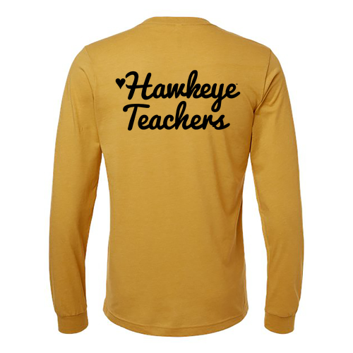 Hawkeye Teacher Bella+Canvas Unisex Heather Cvc Long Sleeve Tee- Heathers -- Heather Mustard