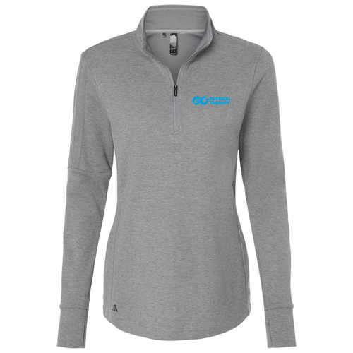 ADIDAS  Women's 3 Stripes 1/4 Zip Sweater -- Grey Three Melange