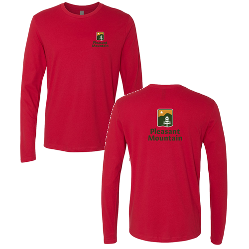 Pleasant Mountain Logo 2 Full color -- Long Sleeve Red