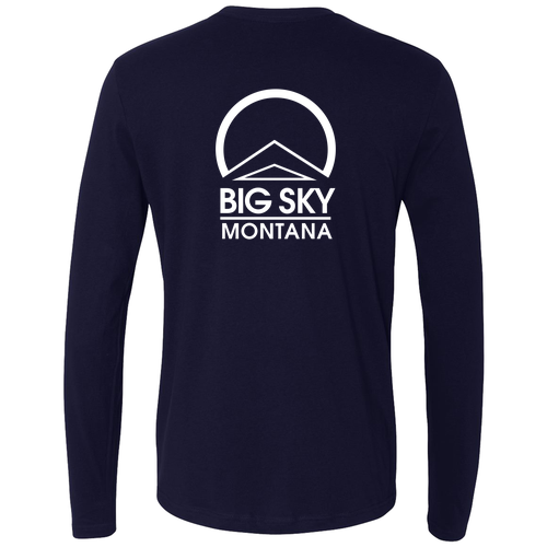 Unisex Next Level Apparel Premium Fitted Long Sleeve Crew -- Midnight Navy Left Chest White Ink