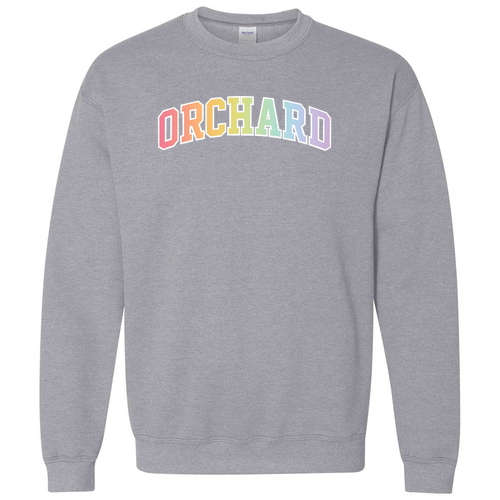 Pastel Rainbow Gildan Heavy Blend Crew Neck Sweatshirt -- Sport Grey