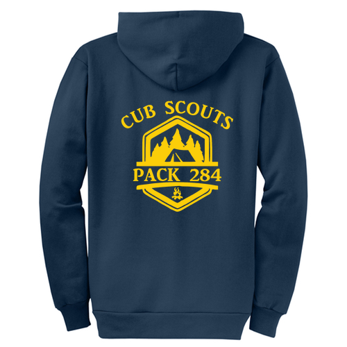 Port & Co Youth Core Fleece Full-Zip Hooded Sweatshirt -- Navy