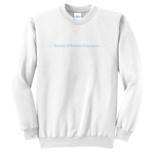 Front Only Port and Company Classic Crewneck Sweatshirt -- White