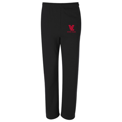 Jerzees Open Bottom Sweatpants w. Pockets -- Black