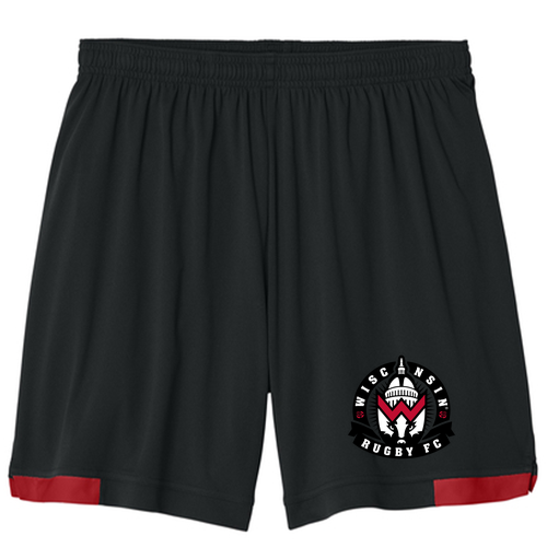 Sport-Tek Club 7” Short -- Black / Deep Red