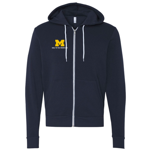 Mens/Unisex Bella Canvas Soft Full-Zip Hooded Sweatshirt -- Navy
