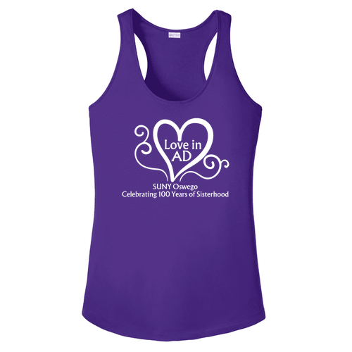 Love in AD Sport-Tek Ladies PosiCharge Competitor Racerback Tank -- Purple