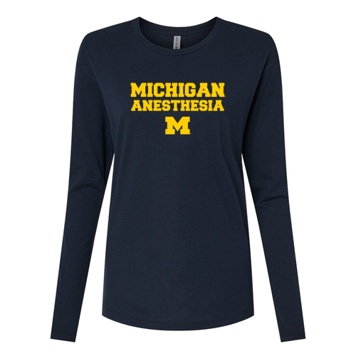 Women's Cotton Relaxed Long Sleeve T-Shirt -- Midnight Navy