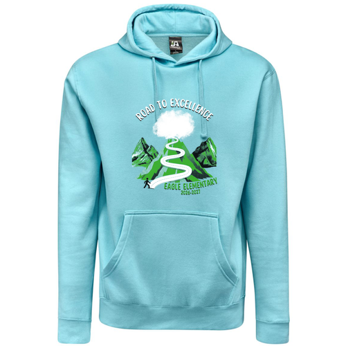 Adult J America Unisex BTB Fleece Hooded Sweatshirt -- Sky