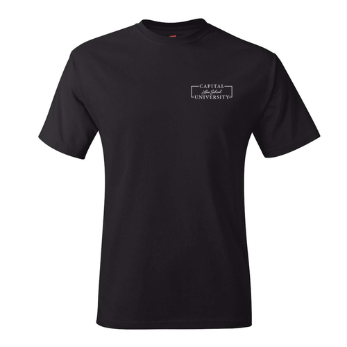 Cap Law Script Short Sleeve T-Shirt -- Black