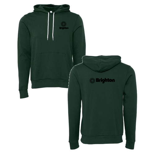 Brighton Logo 2 Black Ink -- Pullover Hooded Sweatshirt Forest