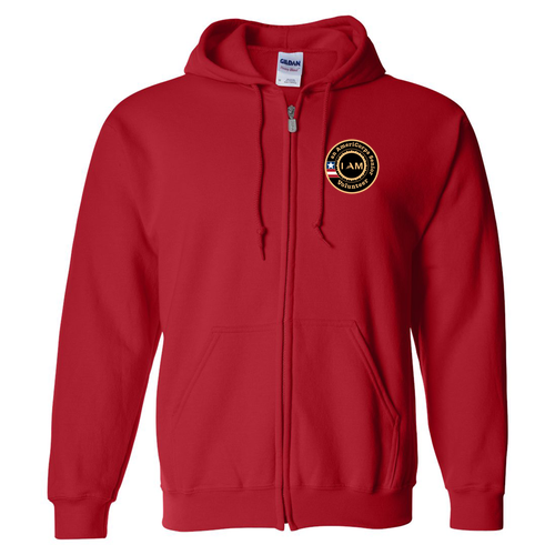 I am Full Zip Hooded Sweatshirt -- Red