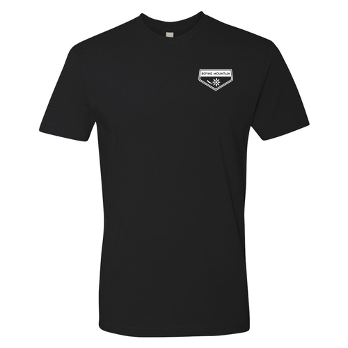 Boyne Mountain Logo 2 White Ink -- Short Sleeve Black
