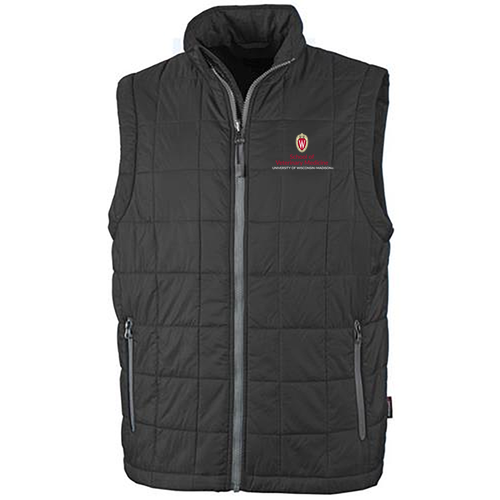 Charles River Mens Radius Quilted Vest -- Grey / Black