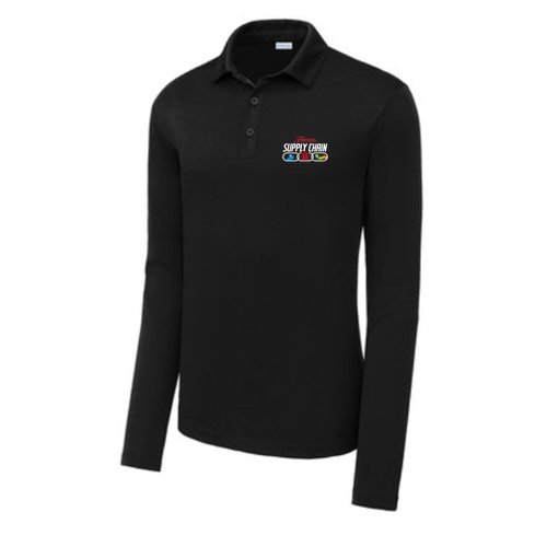 Sport-Tek Posi-UV Pro Long Sleeve Polo -- Black