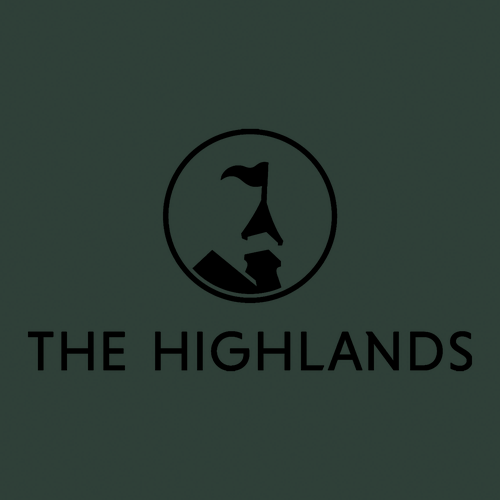 The Highlands Logo 2 Black Ink -- Short Sleeve Forest Green