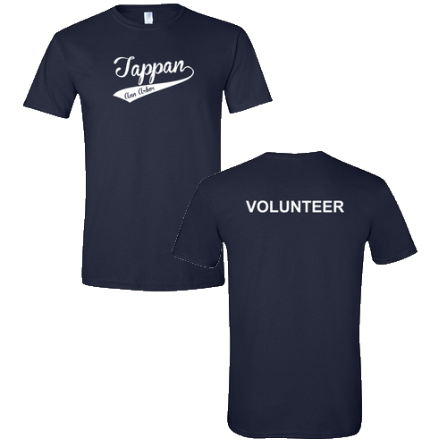Gildan Soft Fitted T-Shirt -- Navy, Classic Logo with Volunteer