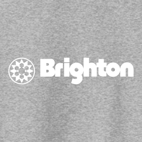 Brighton Logo 1 White Ink -- Pullover Hooded Sweatshirt Athletic Heather