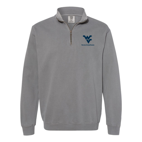 Screen Print Comfort Colors Unisex Garment-Dyed Quarter-Zip Sweatshirt -- Grey