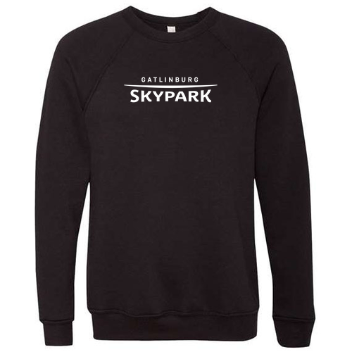 Gatlinburg Skypark Logo 1 White Ink -- Crewneck Sweatshirt Black