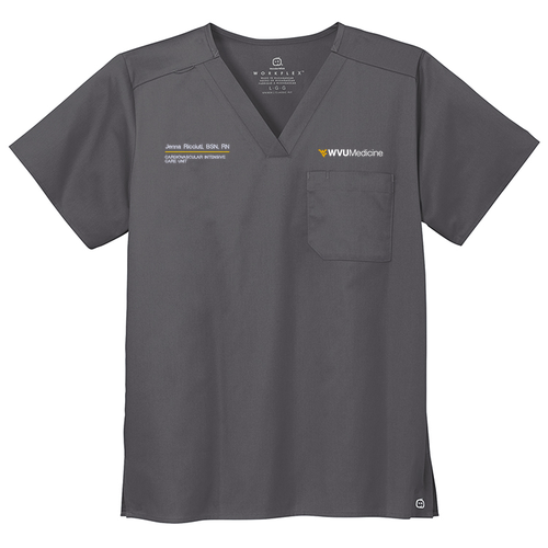 Wonderwink Unisex Workflex Chest Pocket V-Neck Top -- Pewter