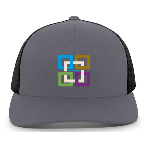 Pacific Headwear Trucker Mesh Hat -- Graphite -- Full Color Logo