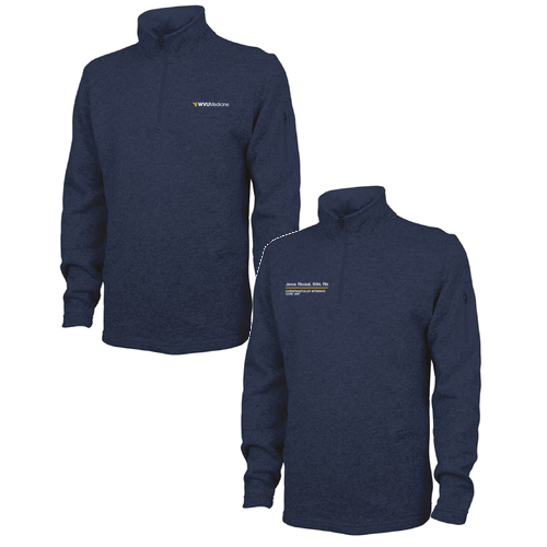 Charles River Mens Heathered Fleece Pullover -- Navy Heather