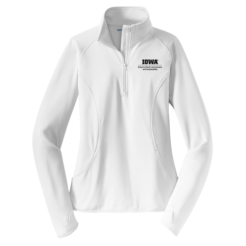 Embroidered Sport Tek Ladies Sport Wick Stretch Half Zip Pullover -- White
