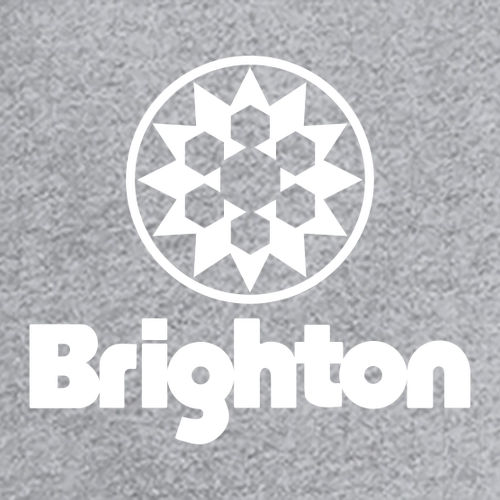 Brighton Logo 2 White Ink -- Short Sleeve Heather Grey