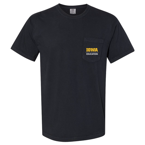 Hawkeye Teachers Comfort Colors Unisex Garment-Dyed Heavyweight Pocket T-Shirt -- Black