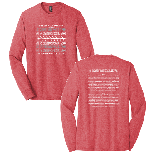 Mens/Unisex District Made Soft Fitted Perfect Tri Long Sleeve Crew Tee -- Red Frost