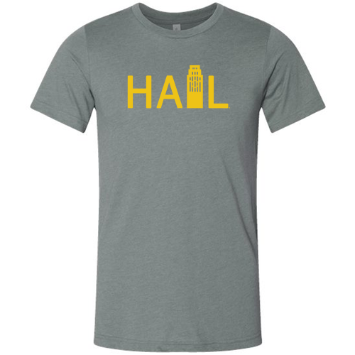 Bella Canvas Soft Fitted Heather CVC T-Shirt -- Heather Blue Storm, Burton Bell Tower