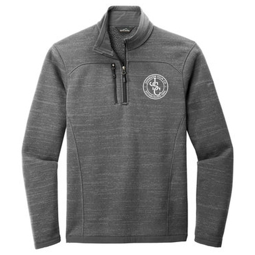 Eddie Bauer Sweater Fleece Quarter-Zip -- Dark Grey Heather EMBROIDERED