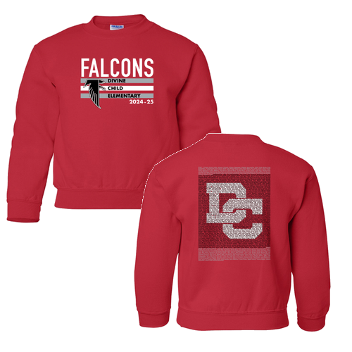 Youth Gildan Heavy Blend Crewneck Sweatshirt -- Red