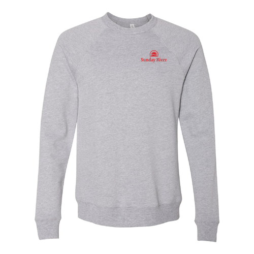 Sunday River Logo 2 Red Ink -- Crewneck Sweatshirt Athletic Heather