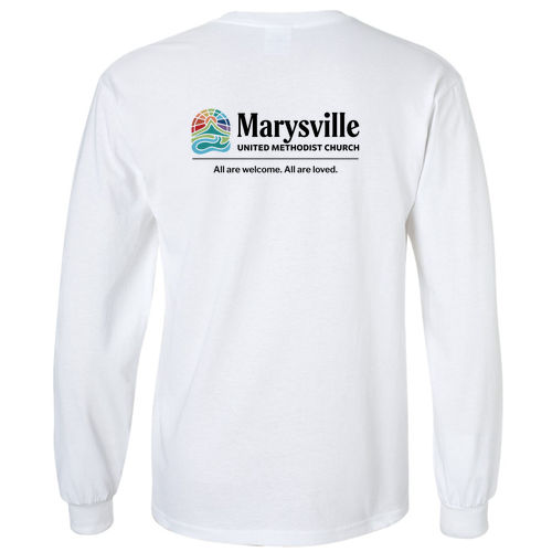 Gildan Ultra Cotton Longsleeve Basic T-Shirt Front & Back -- White