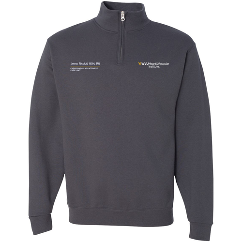 Jerzees 1/4 Zip Cadet Sweatshirt -- Charcoal Grey