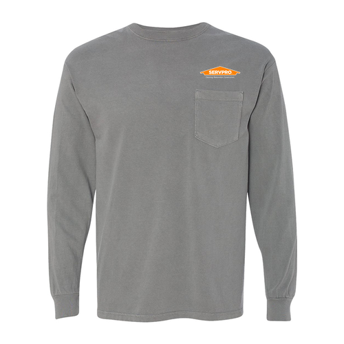 Comfort Colors Adult Long Sleeve Pocket Tee -- Grey