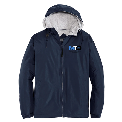 Port Authority Team Jacket -- Bright Navy / Light Oxford