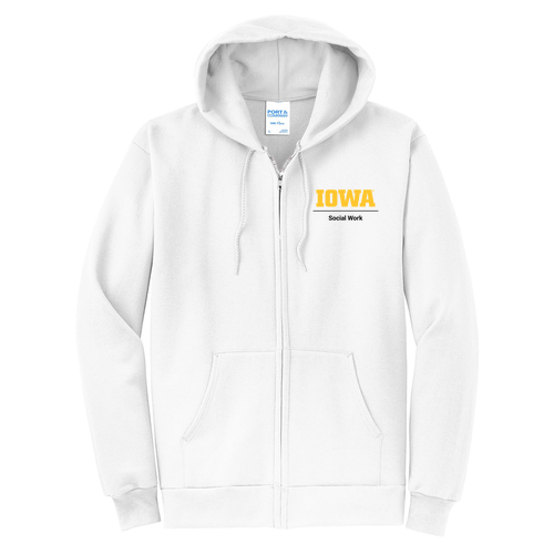 Port and Company Classic Full Zip Hooded Sweatshirt -- White