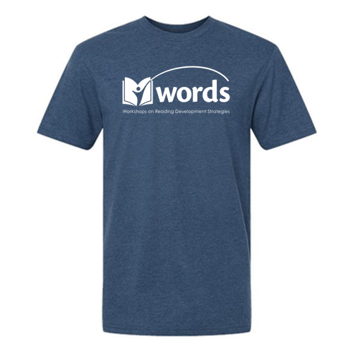 Unisex words Tee -- Heather Sea Blue