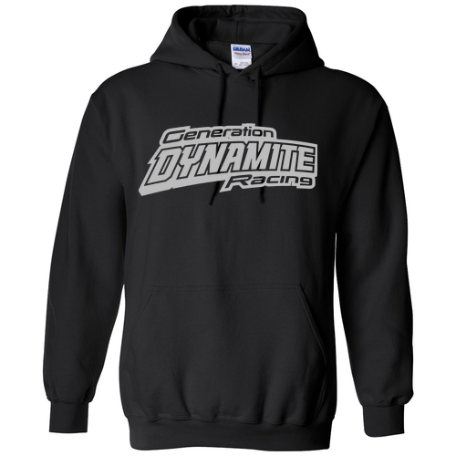 Gildan Heavy Blend Grey Dynamite Hooded Sweatshirt -- Black