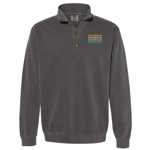 Mens/Unisex Comfort Colors Adult Quarter Zip Sweatshirt -- Pepper