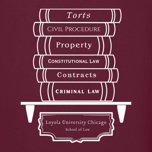 Law Books Basic T-Shirt -- Maroon