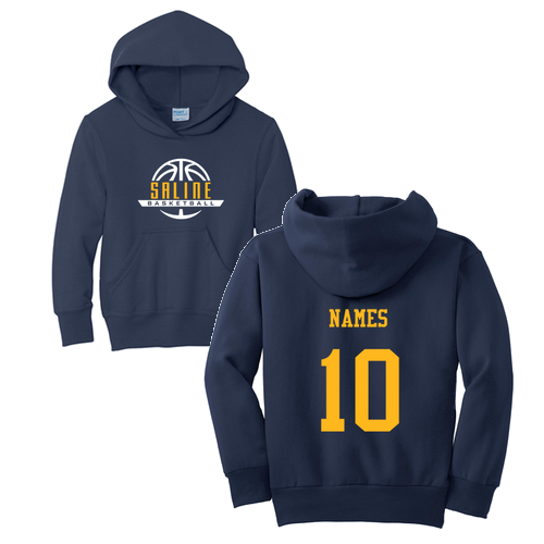 Port and Company Youth Pullover Hooded Sweatshirt -- Navy